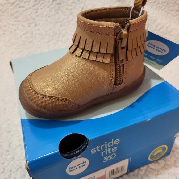 NEW Stride Rite 360 Toddler Girl's Bianca Brown Boot SIZE 3 Infant - Picture 2 of 5
